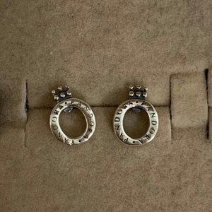 Pandora Polished Crown O Stud Earrings